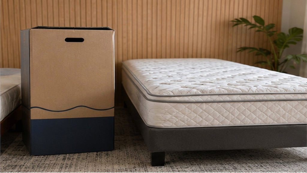 Well-maintained mattress on a strong wooden platform in a bright bedroom