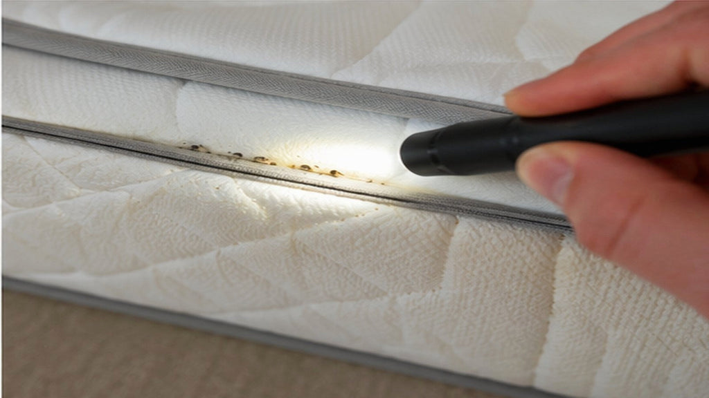 Mattress lifespan concept showing construction samples and a maintenance calendar