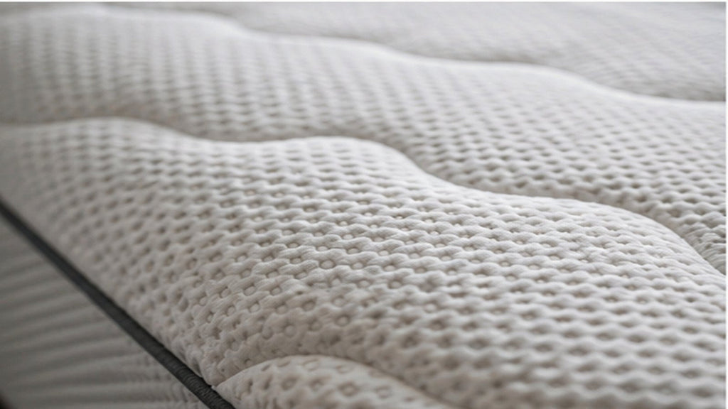 Calm bedroom furnished with durable natural textures and minimal bedding