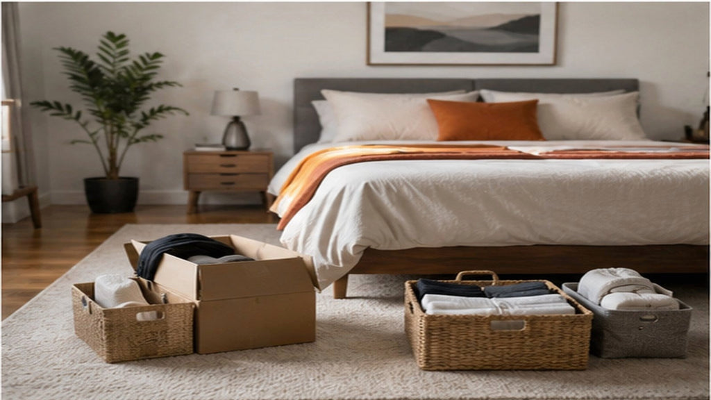 Four mattress construction samples displayed in a clean Canadian showroom