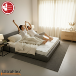 Two people stretching on an UltraFlex Supreme mattress.