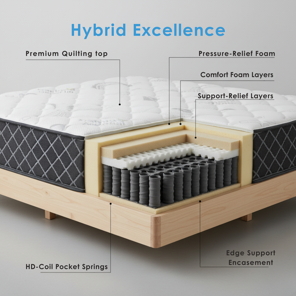 umi UltraFlex® SUMMIT Firm Pocket Coil Hybrid Mattress – Canadian-Made