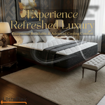 UltraFlex Opulence mattress with airflow lines illustrating cooling and breathability.