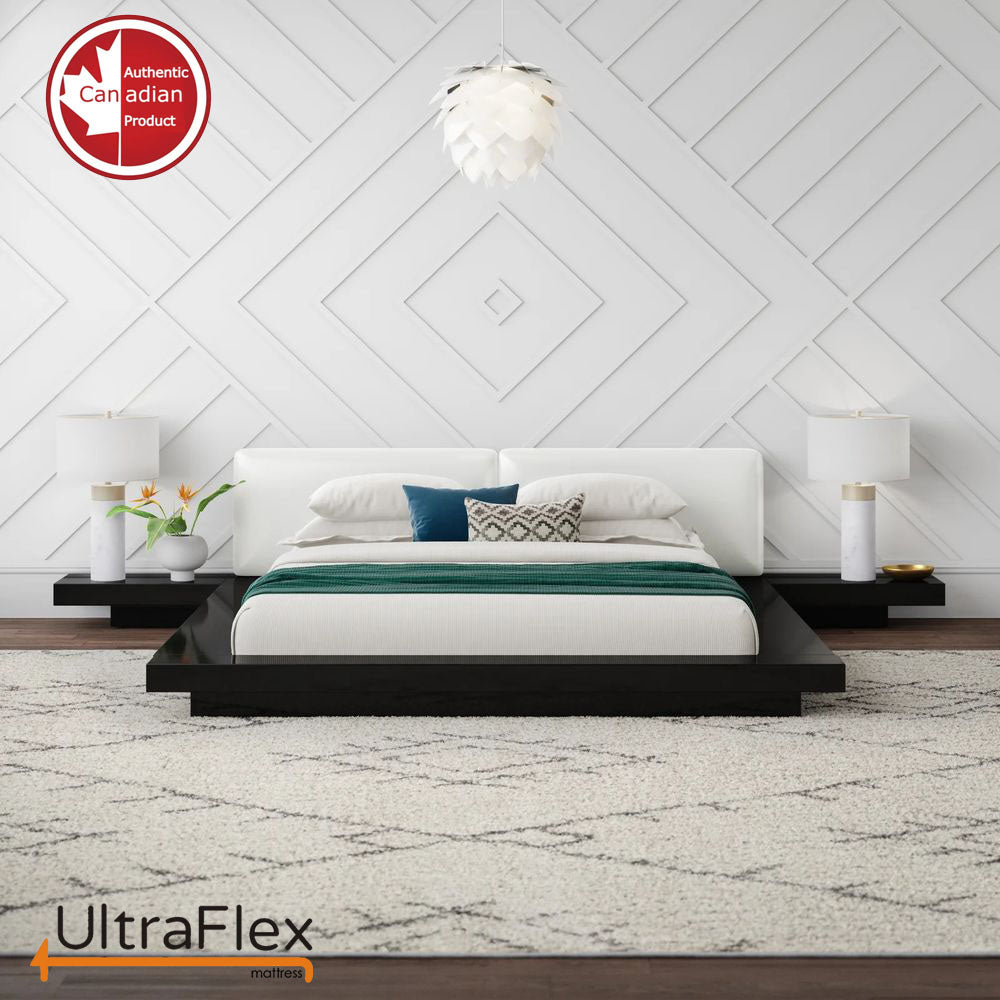 UltraFlex® DELIGHT- Advanced Orthopedic Support, High-Density Pressure Relief Foam, Multiple Posture Support, Motion Transfer Pockets, CoolGel (Made in Canada) - With Waterproof Mattress Protector