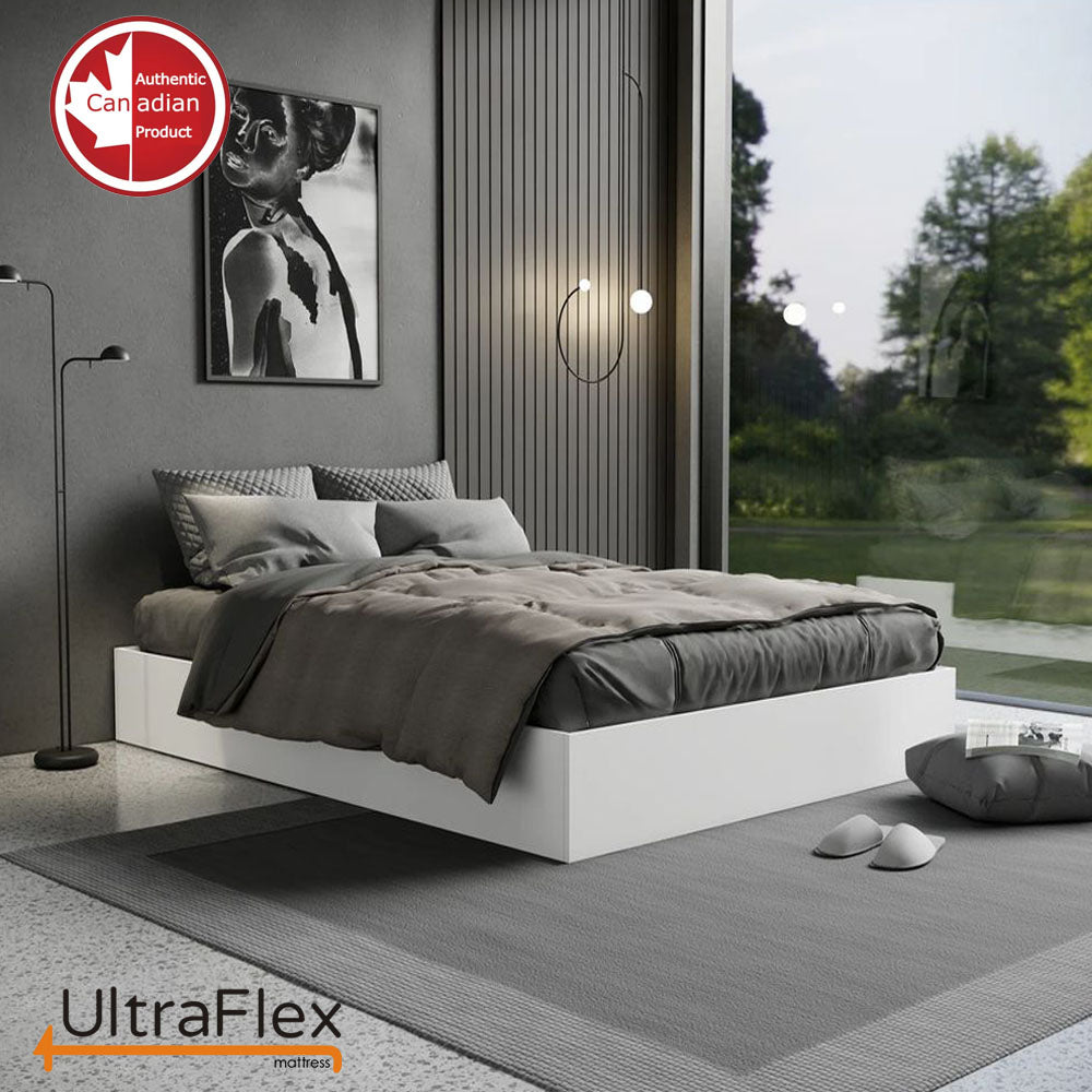 UltraFlex® RADIANCE - High-Density Natural Blend Foam Encasing, Cooling Gel, Eco-Friendly Orthopedic Mattress With Multiple Spinal Support Zones (Made in Canada)- With Waterproof Mattress Protector.