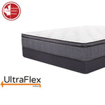 Close-up of the UltraFlex Revive mattress corner and grey side quilting.