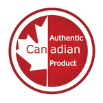 Authentic Canadian Product maple leaf badge.
