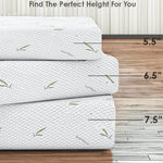 UltraFlex SolidSleep mattress height comparison showing 5.5-inch, 6.5-inch and 7.5-inch profiles.