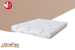 UltraFlex EcoZen mattress shown at an angle against a beige-and-white background.
