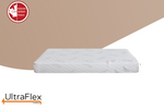 Front view of the UltraFlex EcoZen mattress and patterned white cover.