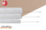 UltraFlex EcoZen mattress height comparison showing 5.5-inch, 7.5-inch and 9.5-inch options.