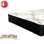 Close-up of the UltraFlex Destiny mattress corner and floral cover.