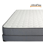 Front view of the UltraFlex Classic mattress with quilted top and layered grey side profile.