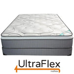 Front view of the UltraFlex Fantasy mattress and layered side profile.