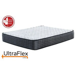 UltraFlex Harmony mattress with a diamond-quilted white top and dark sides, shown at an angle.