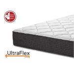 Close-up of the UltraFlex mattress corner and white quilted cover.
