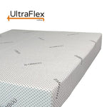 UltraFlex Leisure mattress showing the patterned white sleeping surface.